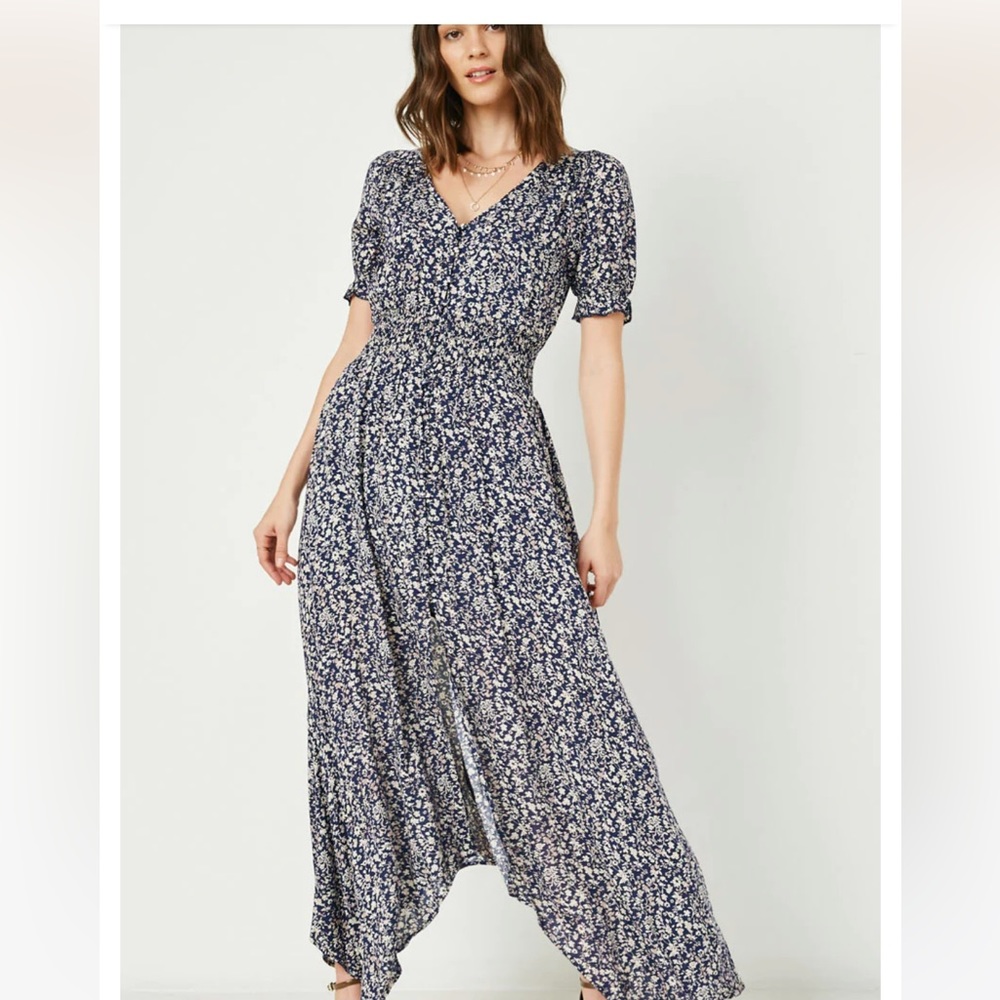Hayden Los Angeles Floral Ruched Waist Maxi Dress Size 1XL